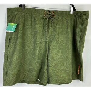 Sea Doo BRP Olive Green‎ Topographic Classic Swim Trunks Board Shorts Mens 3XL